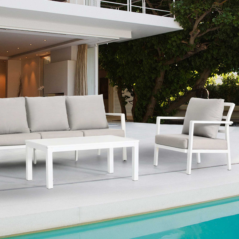 Alleah Metal 4 - Person Seating Group with Cushions