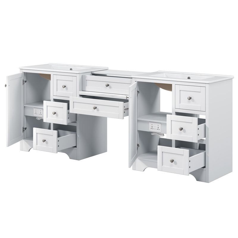 Meuble-lavabo double 84 po 84 po