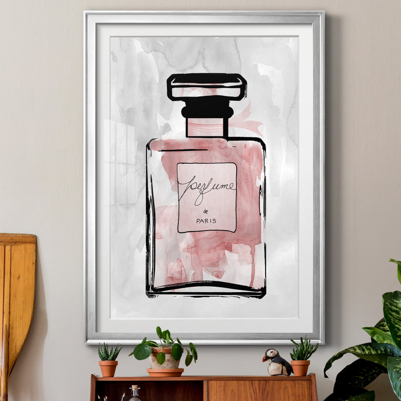 «Blush Wash Perfume», impression encadrée sur papier, Feuille argentée, H 30,5 po x l 42,5 po x P 1,5 po