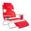Chaise longue de plage légère Ostrich The Deluxe 3N1 avec repose-pieds, rouge
