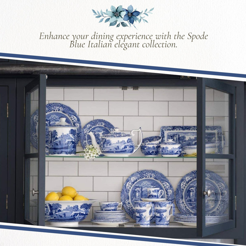 Spode Blue Italian Chip & Dip 14.5"