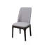 Chaise d'appoint en lin gris clair et chêne gris, ensemble de 2