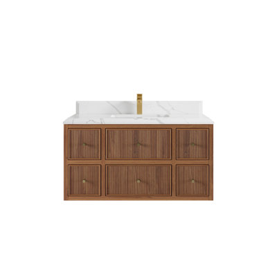Ensemble de meuble-lavabo simple 42 po avec plateau en quartz Sonoma