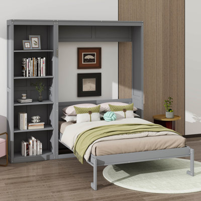 Full Size Murphy Bed Wall Bed With Shelves