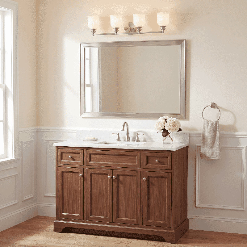 Ainikki 4-Light Vanity Light, Satin Nickel