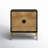 Ewalt Bronze Wood Relief Ripple Design 1 Shelf and 2 Door Cabinet with Crescent Moon Handles