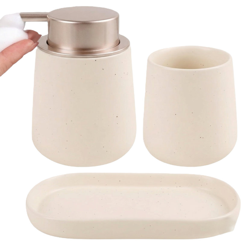 Ensemble de salle de bain éco-argile recyclé 3 pièces Modern