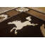 Brown Room Size Horse Pattern Antique Chinese Wool Animal Rug