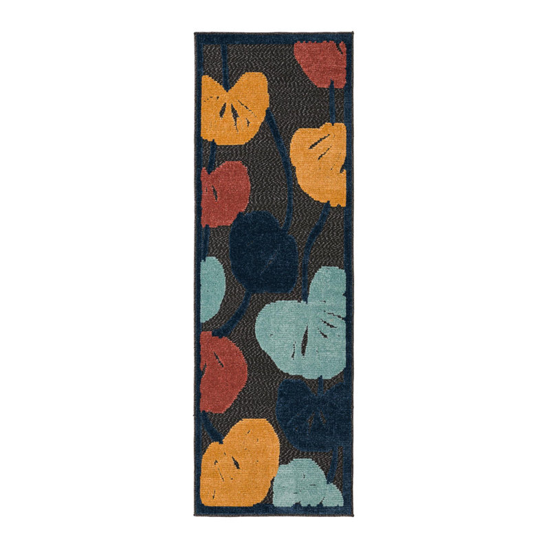 Mashpee Indoor/Outdoor Rug Charcoal, Runner 2' x 6'