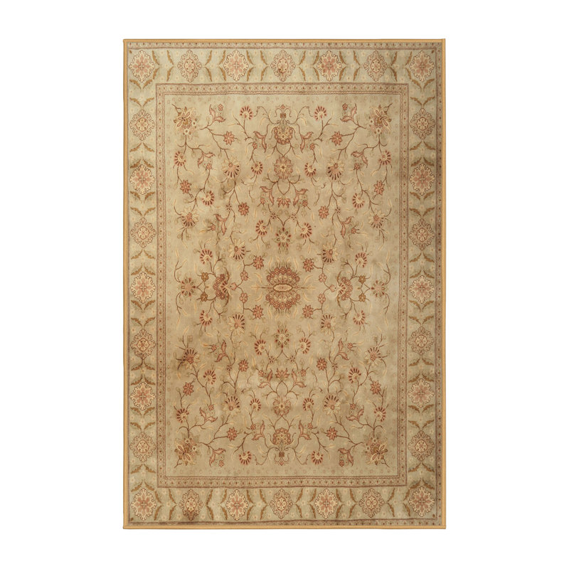 Tapis décoratif olive de style oriental Chaya, Rectangle 6 pi x 9 pi