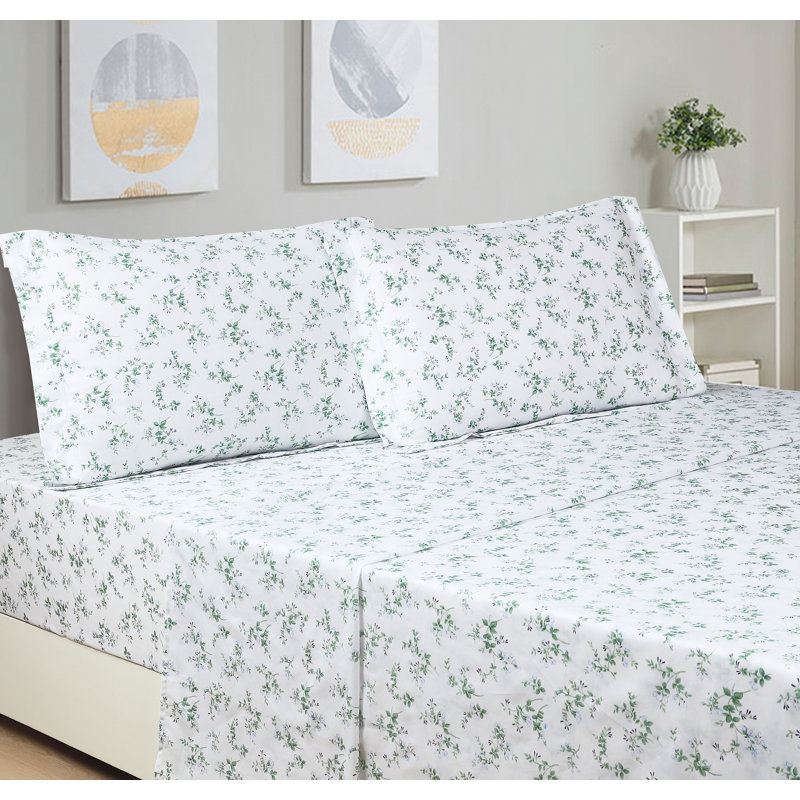 Little Floral Matching 100% Cotton Sheet Set With Pillowcases