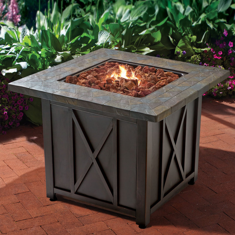 Endless Summer 30,000 BTU LP Gas Outdoor Fire Pit Table with Lava Rock, Bronze