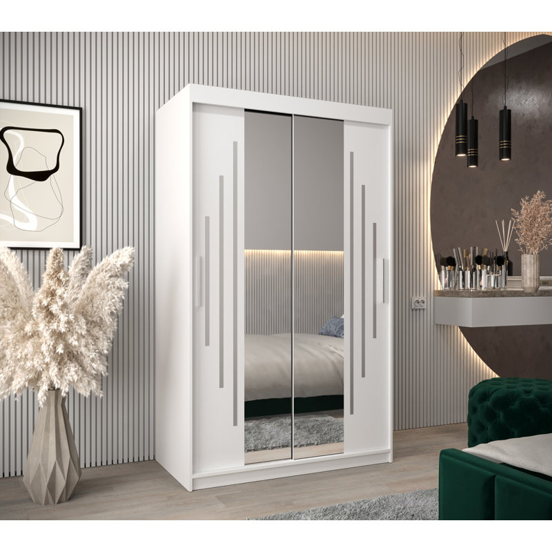 Abdurrahmaan 2 Door Manufactured Wood Wardrobe, White Matt