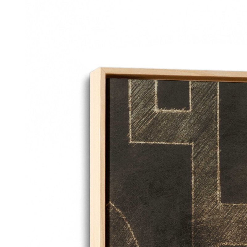 «Trellis Pattern II» par Ethan Harper, reproduction d'art, H 16 po x l 12 po, Tan, Floater Framed Print without Mat Canvas