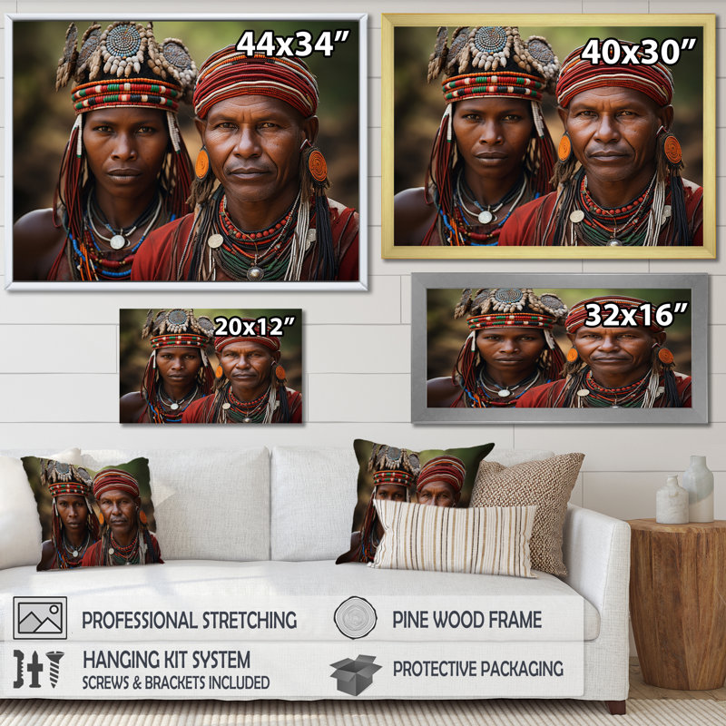 «Clapperton African Tribes», impression sur toile, Cadre photo noir, H 12 po x l 20 po x P 1 po