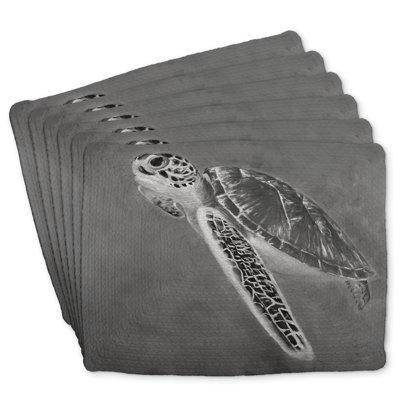 Grayscale Sea Turtle Braided Polyester Boltwood Set of 6