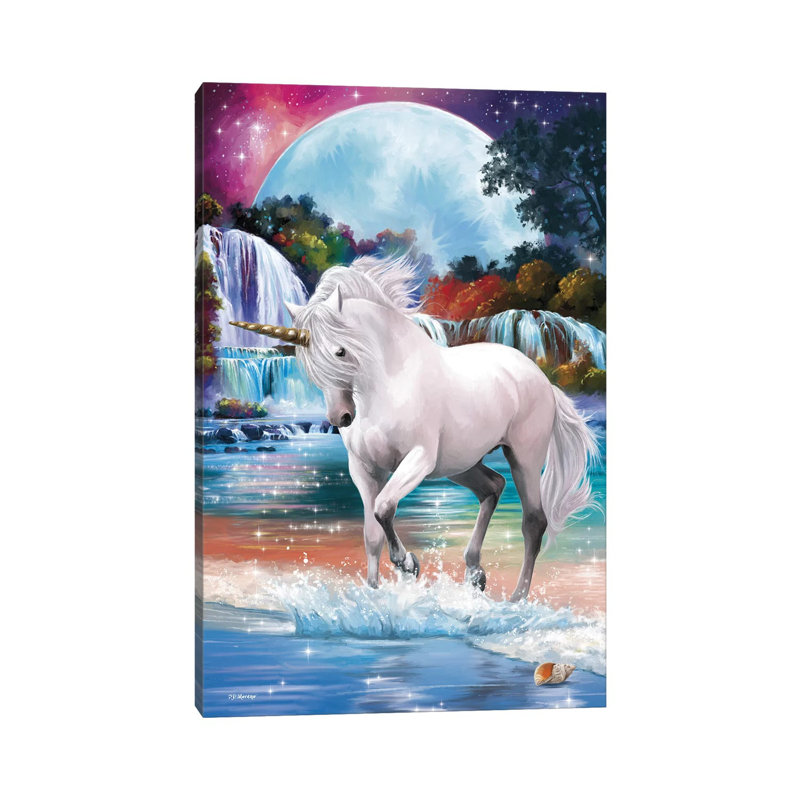 Unicorn by P.D. Moreno - Wrapped Canvas Painting, 20.32 cm H x 30.48 cm W