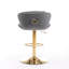 Ensemble de 2 tabourets de bar, avec repose-pieds chromé et base pivotante réglable en hauteur, revêtement en velours et pieds réglables. Tabouret de bar simple.-1952562933