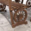 Table de patio et chaises d'extérieur pour 4, 3 pièces tout-temps avec banc pour 4 personnes de style roue de chariot, Design Divertissement