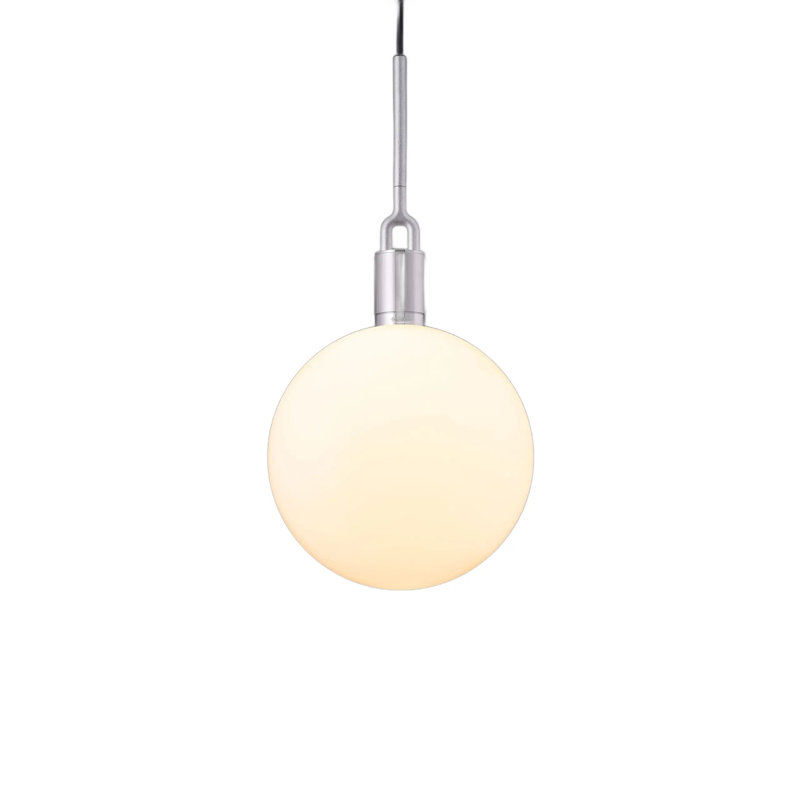 Linear Knurl 1 - Light Pendant, Opal, Steel