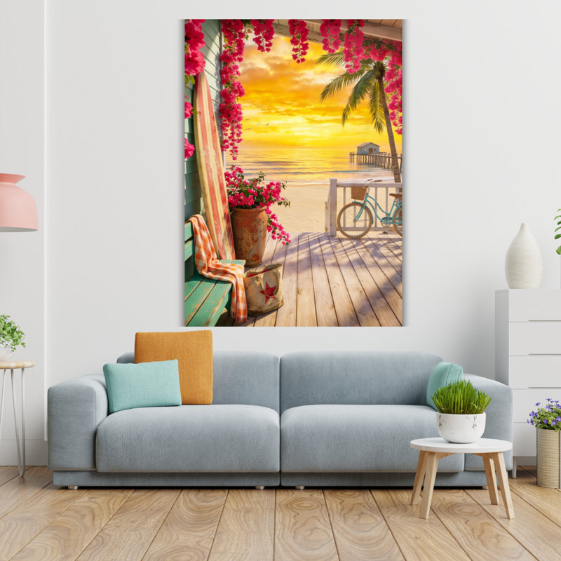 Art mural en verre trempé Sunset, H 12 po x l 8 po