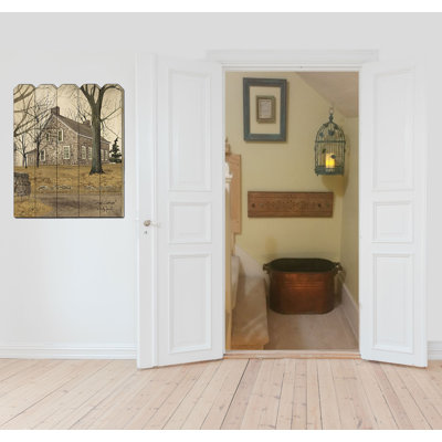 « stone maison », reproduction sur bois