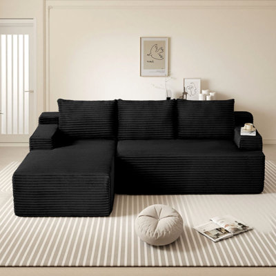 Clitheroe 2-Piece 96" L-Shaped Free Combination Modular Cloud Sectional Couch, No Assembly Required