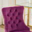 Chaise de bureau rembourrée en velours capitonnée avec base en métal doré, réglable et pivotante (mauve) Furniture-134681076-134681081