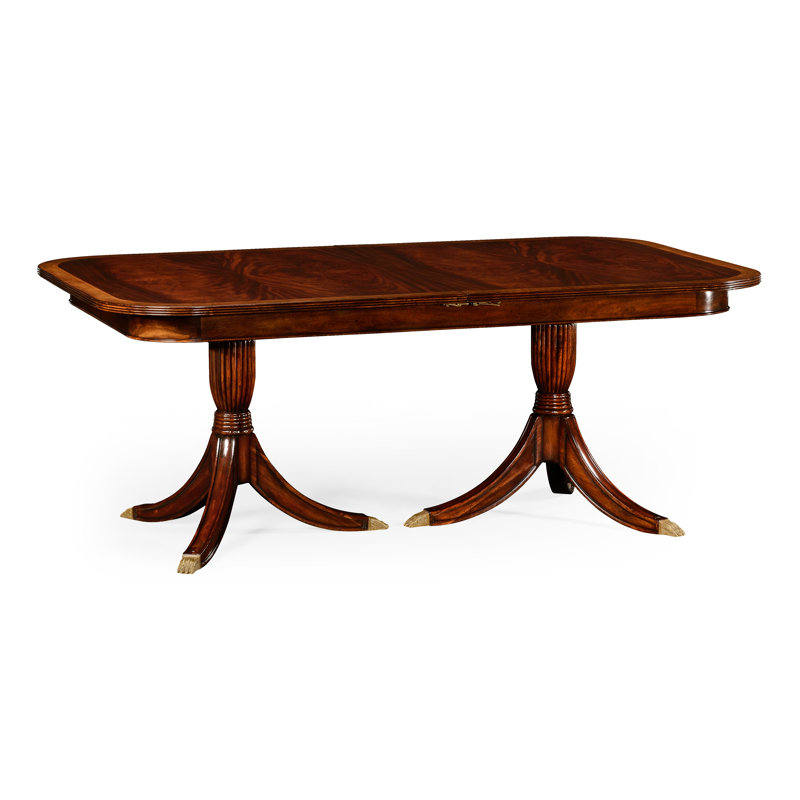 Buckingham Dining Table, Medium Antique Mahogany, 46" W x 75.5" L
