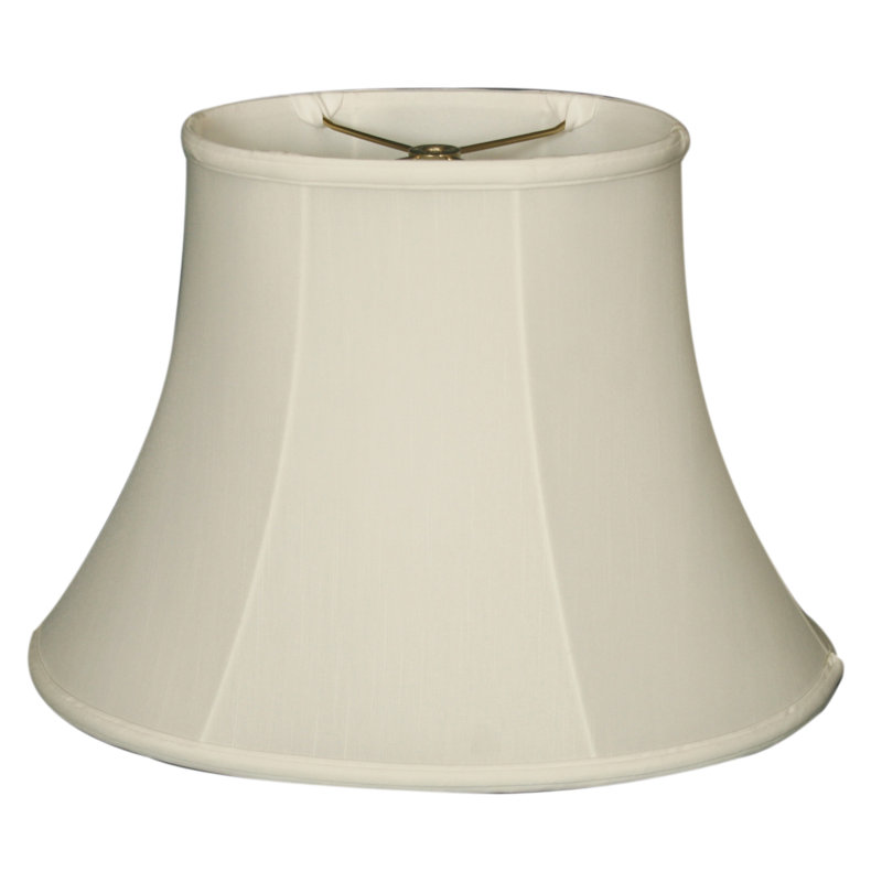 Abat-jour cloche en soie / shantung (araignée), Blanc, H 8 po x l 10 po x P 8 po