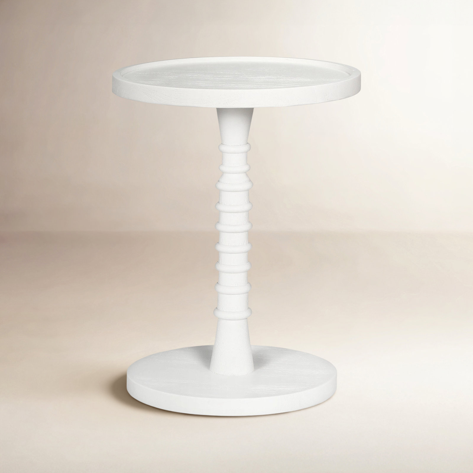 Linda 14" Mango End Table, White