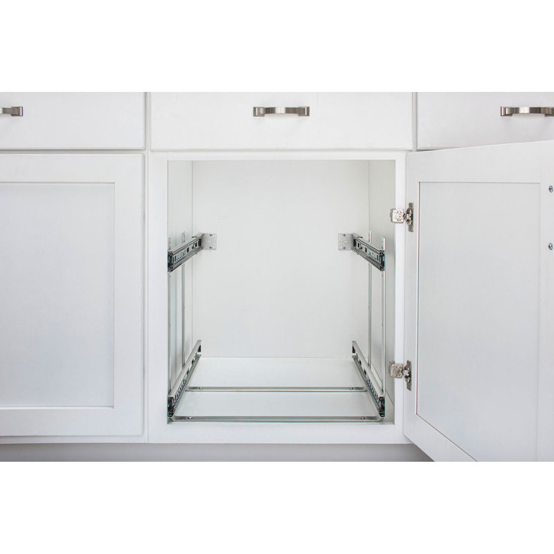 Chrome 2-Tier Pullout Cabinet Organizer for Pots and Pans