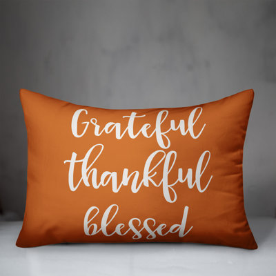  Grateful Thankful Blessed Lumbar Pillow
