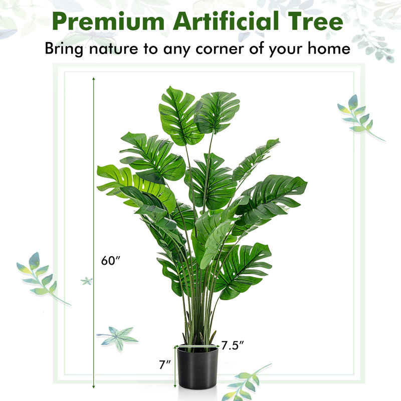 Faux palmier 60 po en pot, plante décorative pour la maison