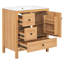 Meuble-lavabo 30 po à grain de bois avec lavabo en céramique intégré - Finition naturelle chaleureuse