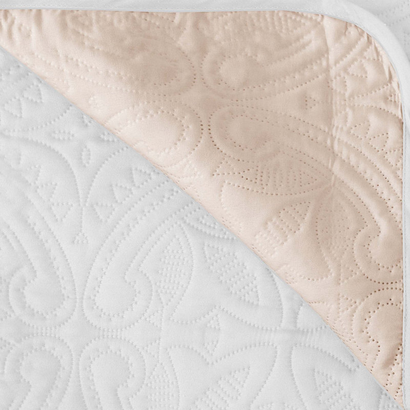 Housse réversible de protection pour meubles pour animaux Medallion, Blanc / Sable, H 0,5 po x l 118 po x P 75 po