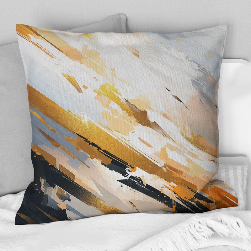 Multicolor Symmetrical Abstractions - Cubism Printed Throw Pillow, Square 16"