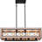 Farmhouse Chandelier Pendant Light, 5-Light Adjustable Height Wooden Black Ceiling Fixture For Kitchen Island, Dining Room, Pool Table, Rustic Modern Lighting