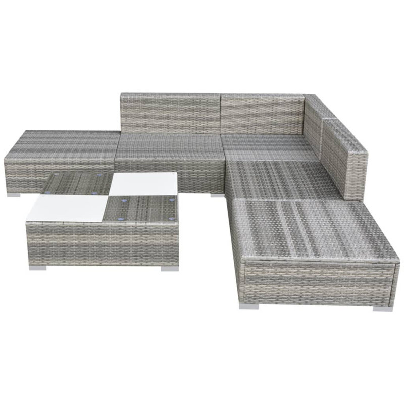Ensemble de meubles de jardin en rotin PE gris