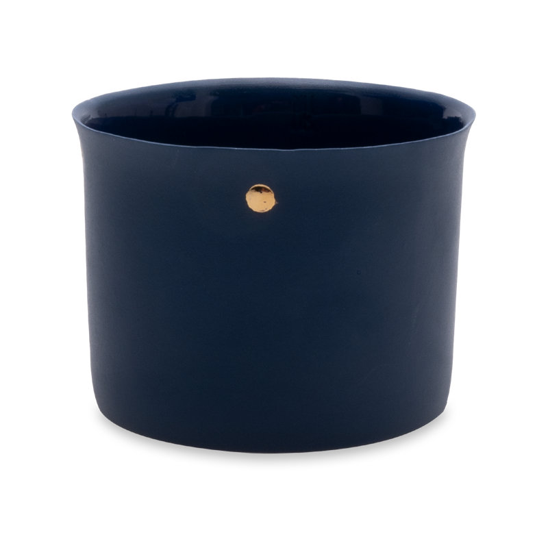 Handmade Coffee Mug, Navy/Gold