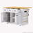 53inch Large Kitchen Island with 2 Bar Stools,Drop Leaf and Power Outlet-1784167425