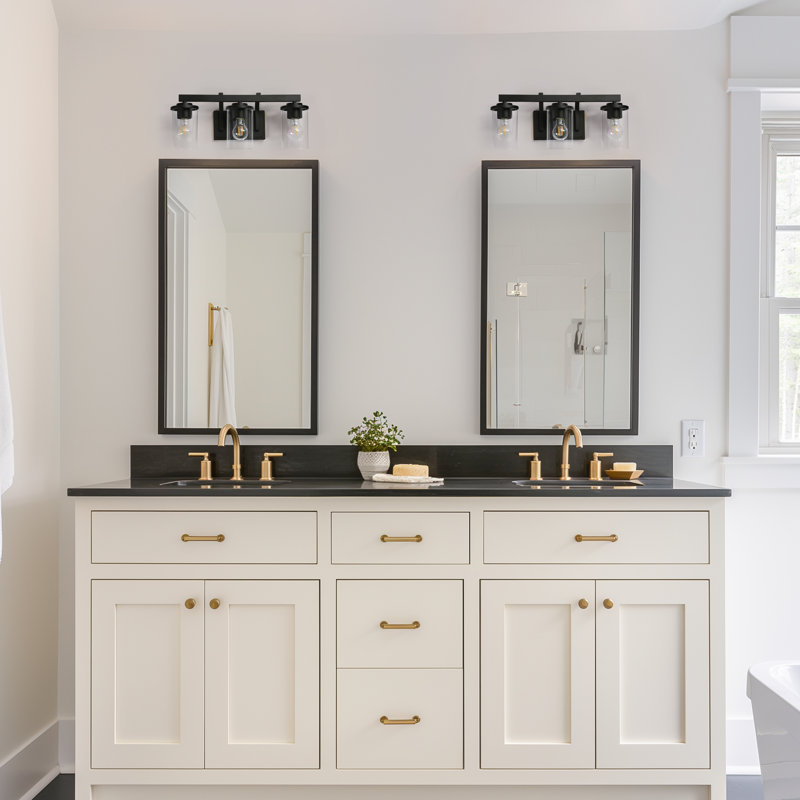 3-Light Black Vanity Light