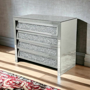 Nova - Mirrored 4  Drawer Chest of Drawers