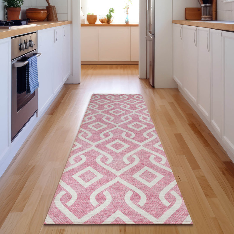 Premium Machine Washable Cerrito Blush Rug, Runner 2'3" x 7'6"
