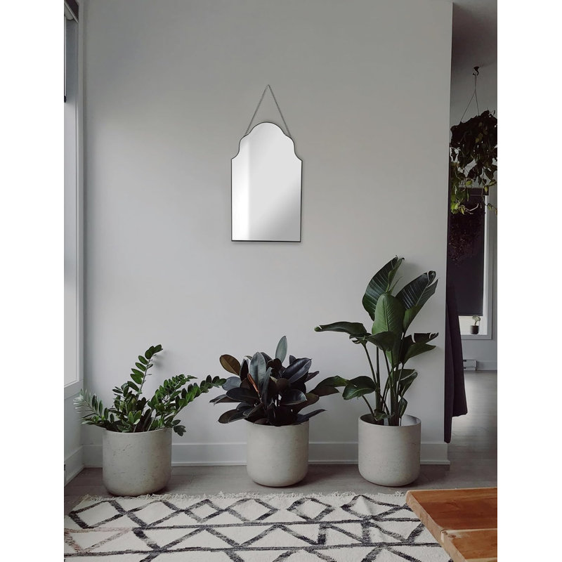 Metal Irregular Mirror, Black