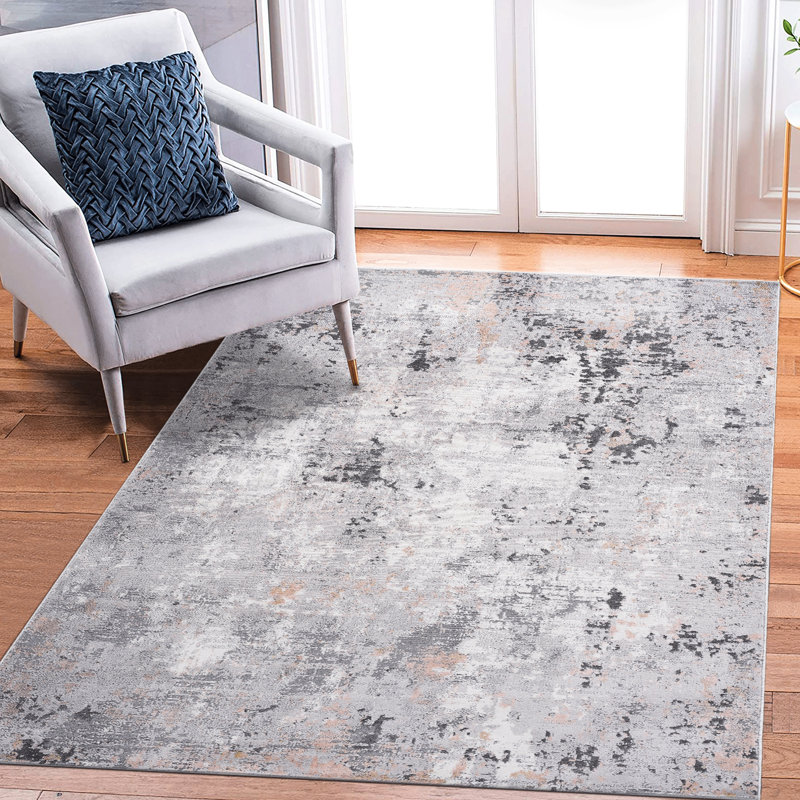5X7 Grey Multi Abstract Area Rug - , Non-Shedding, Stain For Bedroom, Living, Dining Room Ambiance Enhancement Theme Concept Idea , Beautifies Living Room, Style Creation