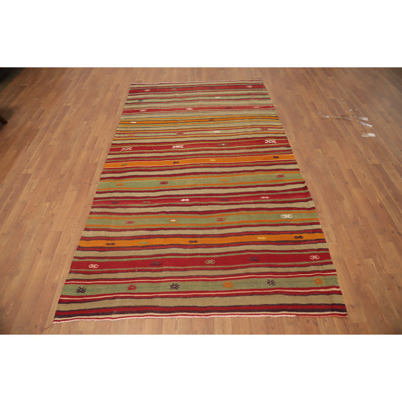 Tapis rayé multicolore vibrant 5 x 8