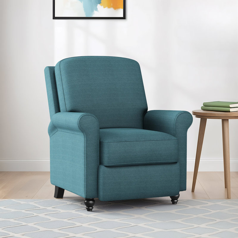 Leni Upholstered Recliner, Caribbean Blue