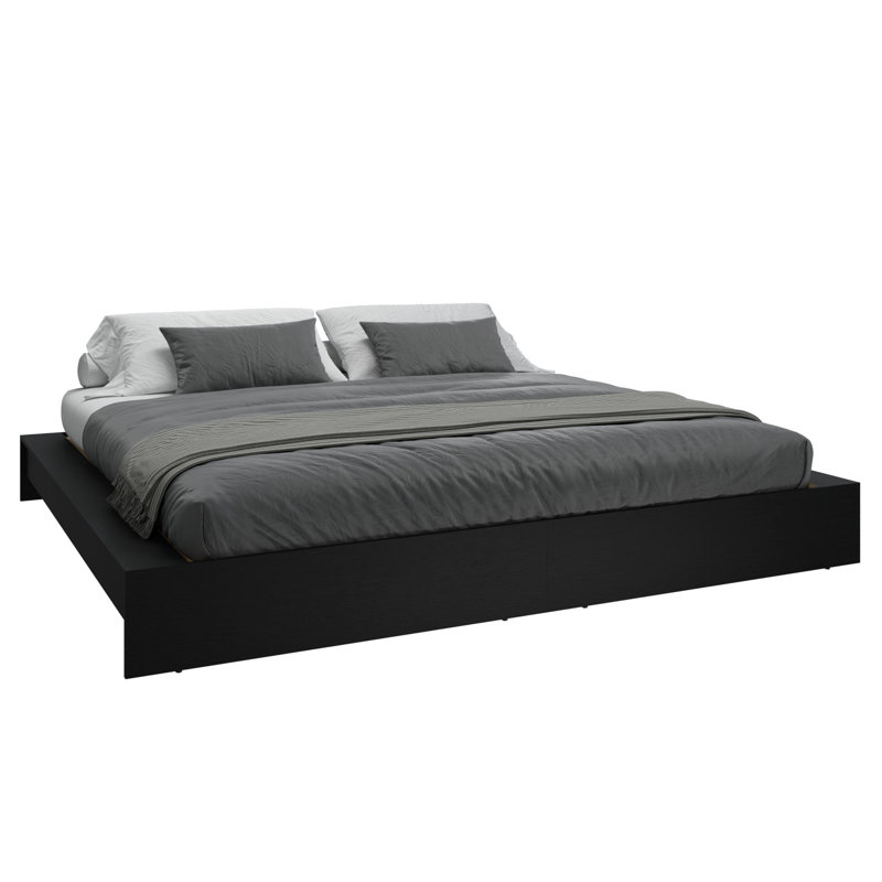 Lit plateforme Zen Omega - Assemblage facile, aucun sommier requis, King, Black