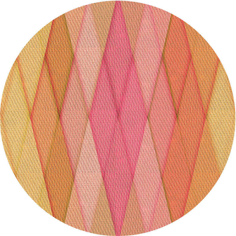 Tapis 100% à motifs lavables à la machine 2989 Pat1618 Org, Rond 6 pi